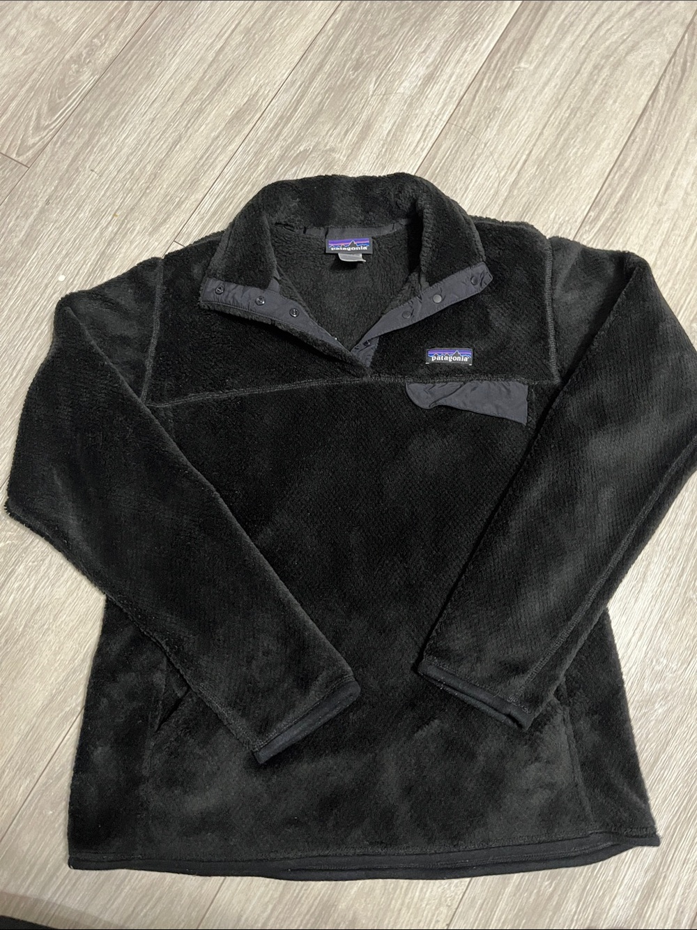 Patagonia Women's Black Teddy Fleece Snap-Neck Jacket